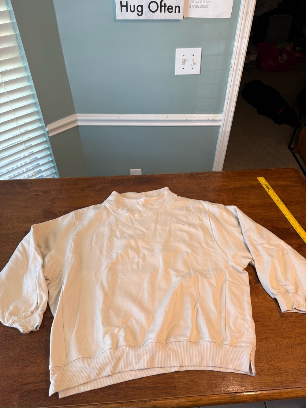 Grove The Brand Women's Mock Neck Sweatshirt Cream Off White Oversized Size XL